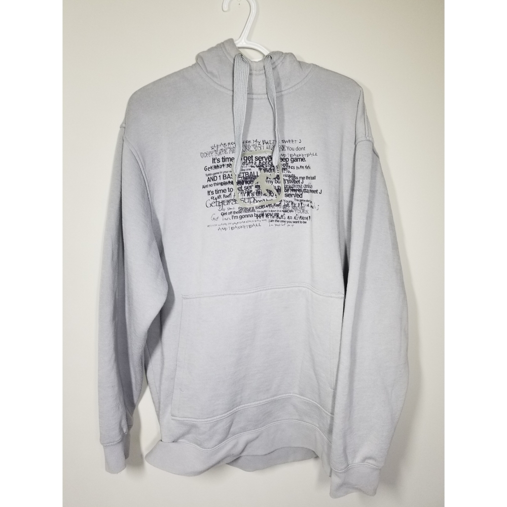 MENS MEDIUM GRAY ATHLETIC AND1 BASKETBALL HOODIE